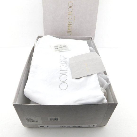 JIMMY CHOO CLUE Champagne Glitter Sling Pumps 37.5